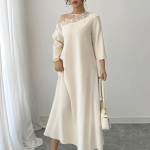 Elegantna ženska prolećna/letnja haljina sa čipkom
