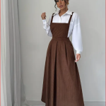 2025 Ženska Jesen/Zima Nova Moda Korduroj Haljina sa Bočnim Džepovima