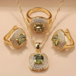 Vintage Elegantni Set Nakita za Mlade sa 18K Pozlaćenim Minđušama